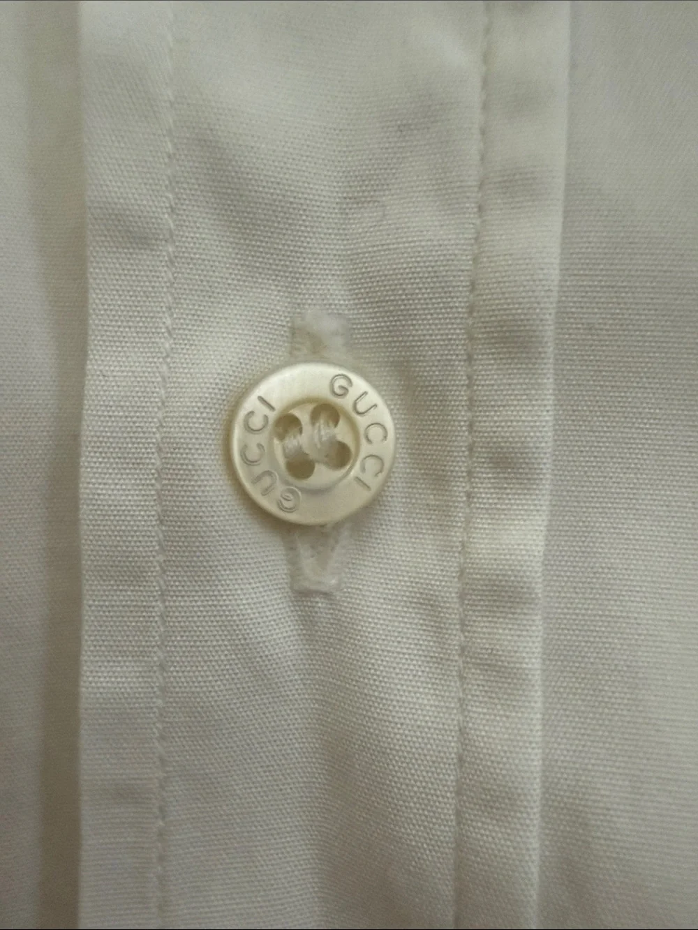 Authentic Gucci White Cotton Shirt Sz 41/16 Slim Unisex Style